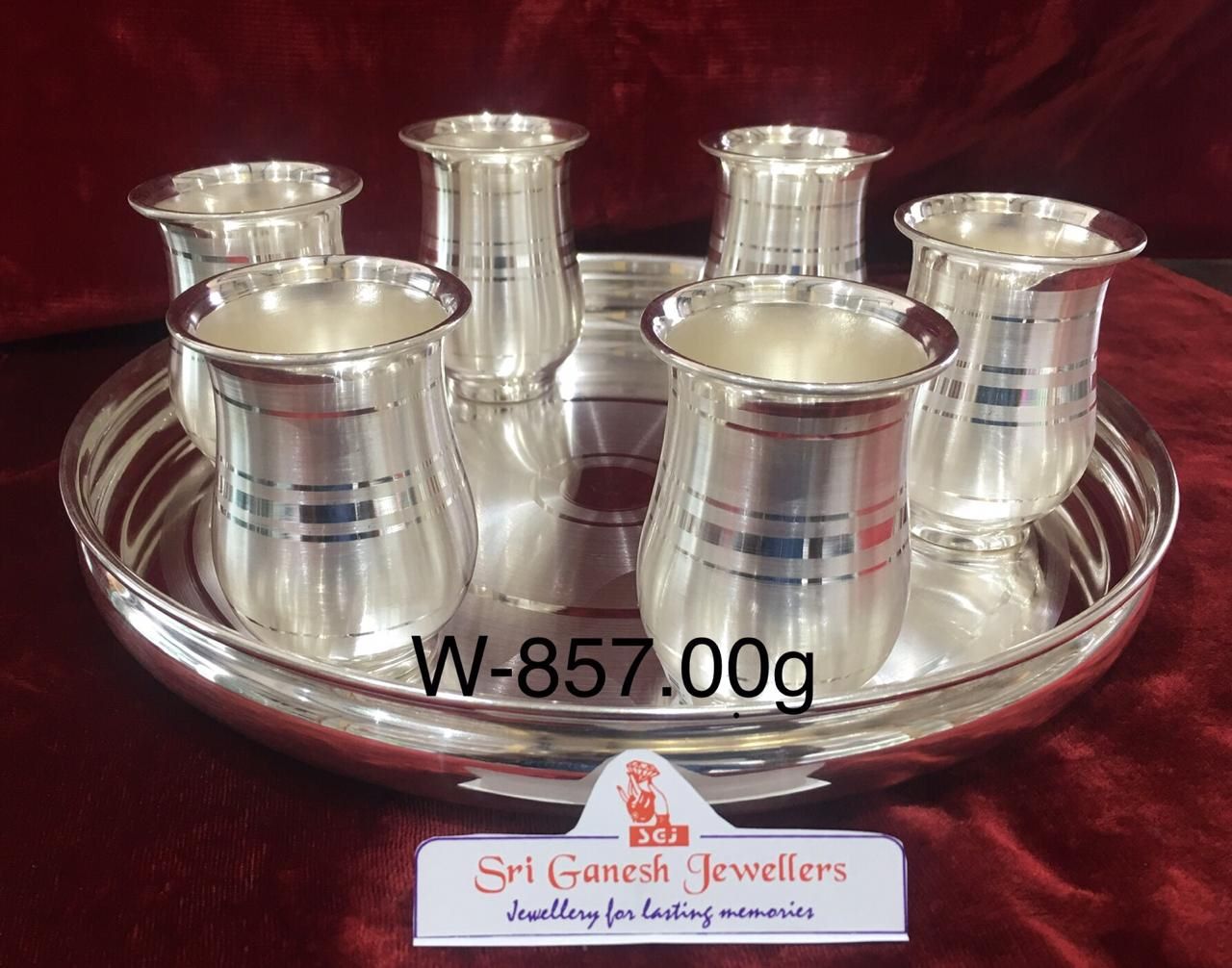 Silver Plate and Tumbler Set
